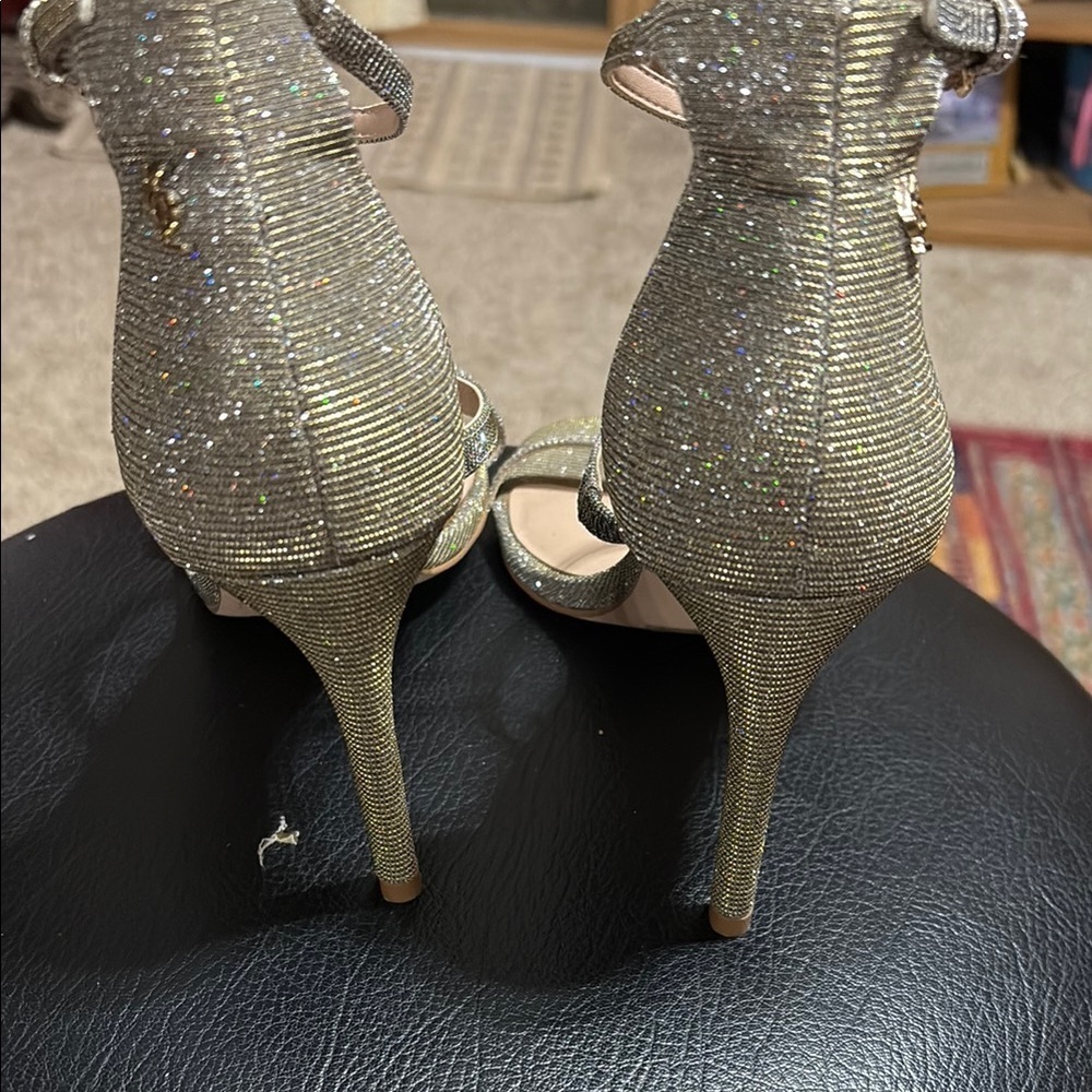 Kurt Geiger Silver Heels with Ankle Straps - Picture 4 of 10